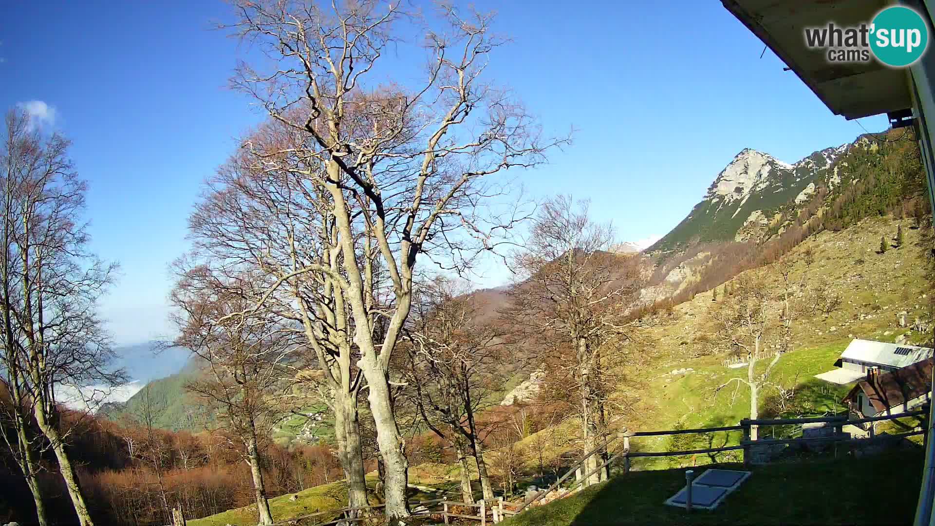 Koča na Planini Razor spletna kamera (1315) | Pogled na Tolminski Migovec