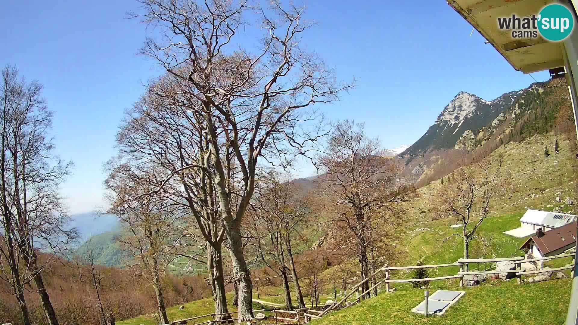 Cámara en vivo de la cabaña de montaña Planina Razor (1315) | vista hacia Tolminski Migovec