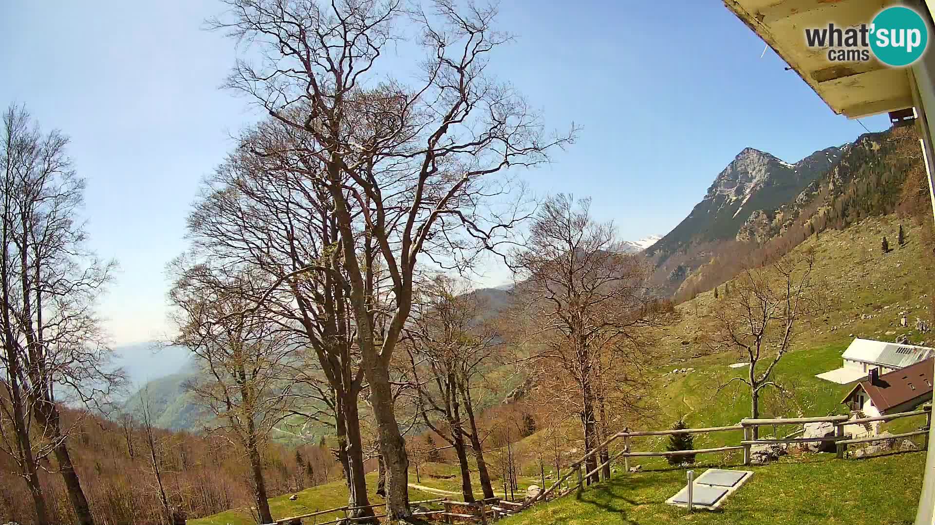Baita di montagna Planina Razor webcam (1315) | vista su Tolminski Migovec