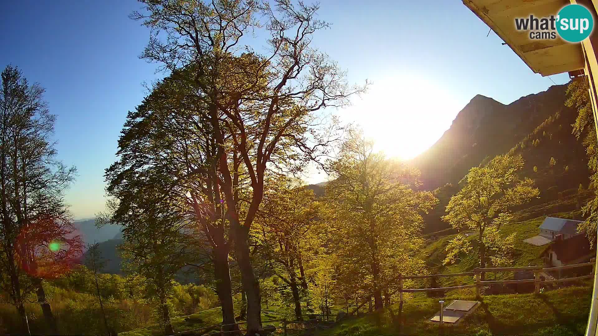 Baita di montagna Planina Razor webcam (1315) | vista su Tolminski Migovec