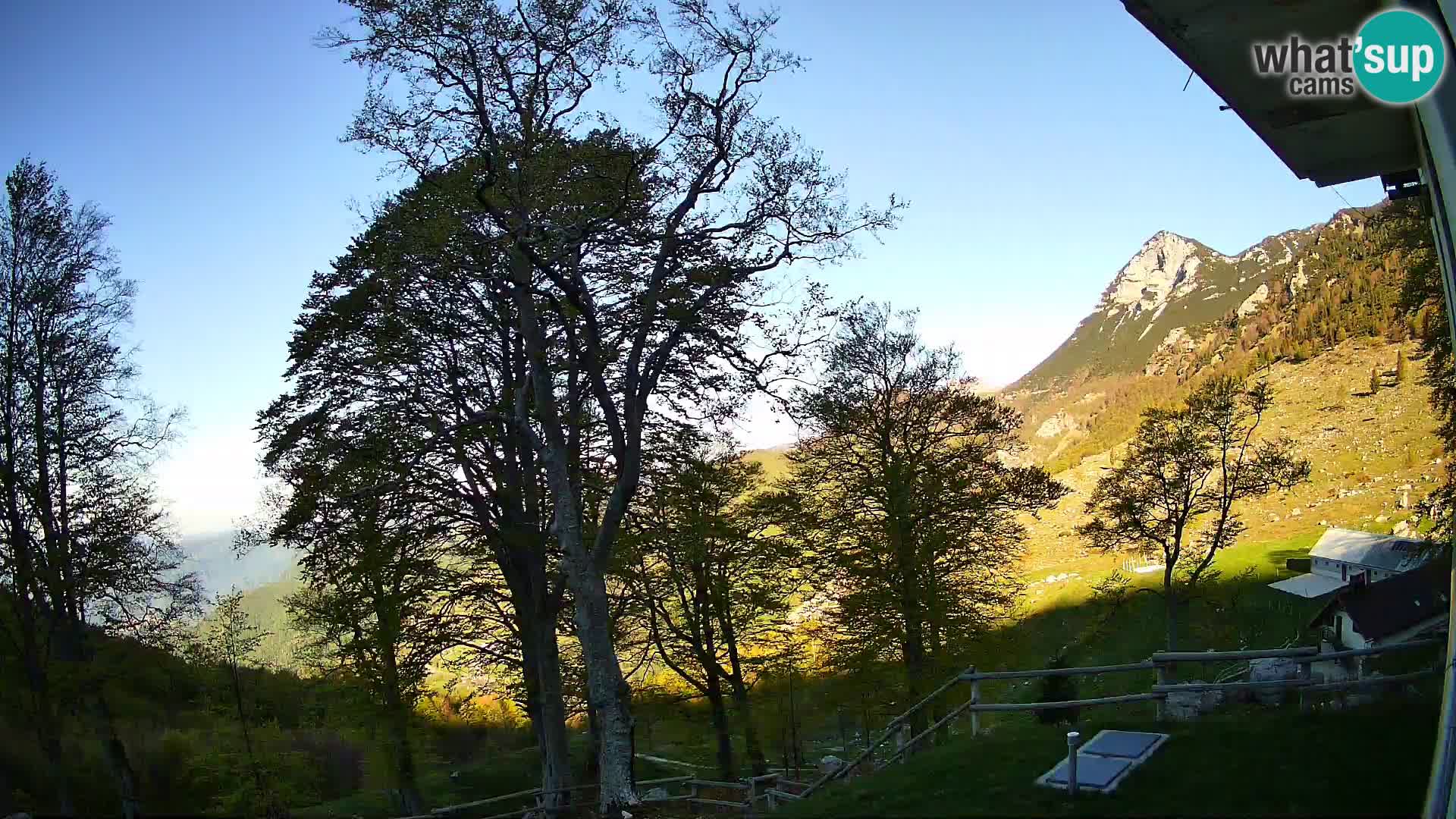 Baita di montagna Planina Razor webcam (1315) | vista su Tolminski Migovec