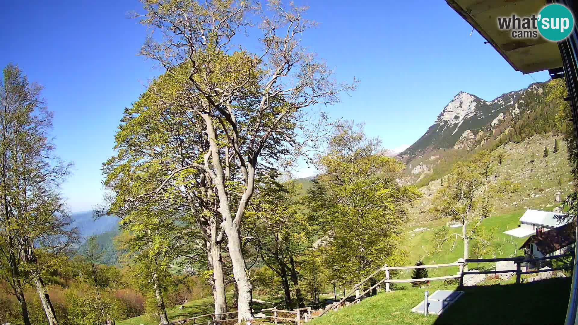 Baita di montagna Planina Razor webcam (1315) | vista su Tolminski Migovec