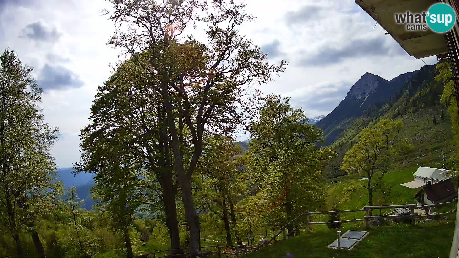 Cámara en vivo de la cabaña de montaña Planina Razor (1315) | vista hacia Tolminski Migovec