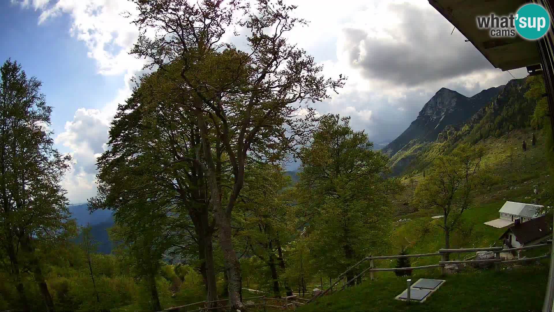 Cámara en vivo de la cabaña de montaña Planina Razor (1315) | vista hacia Tolminski Migovec