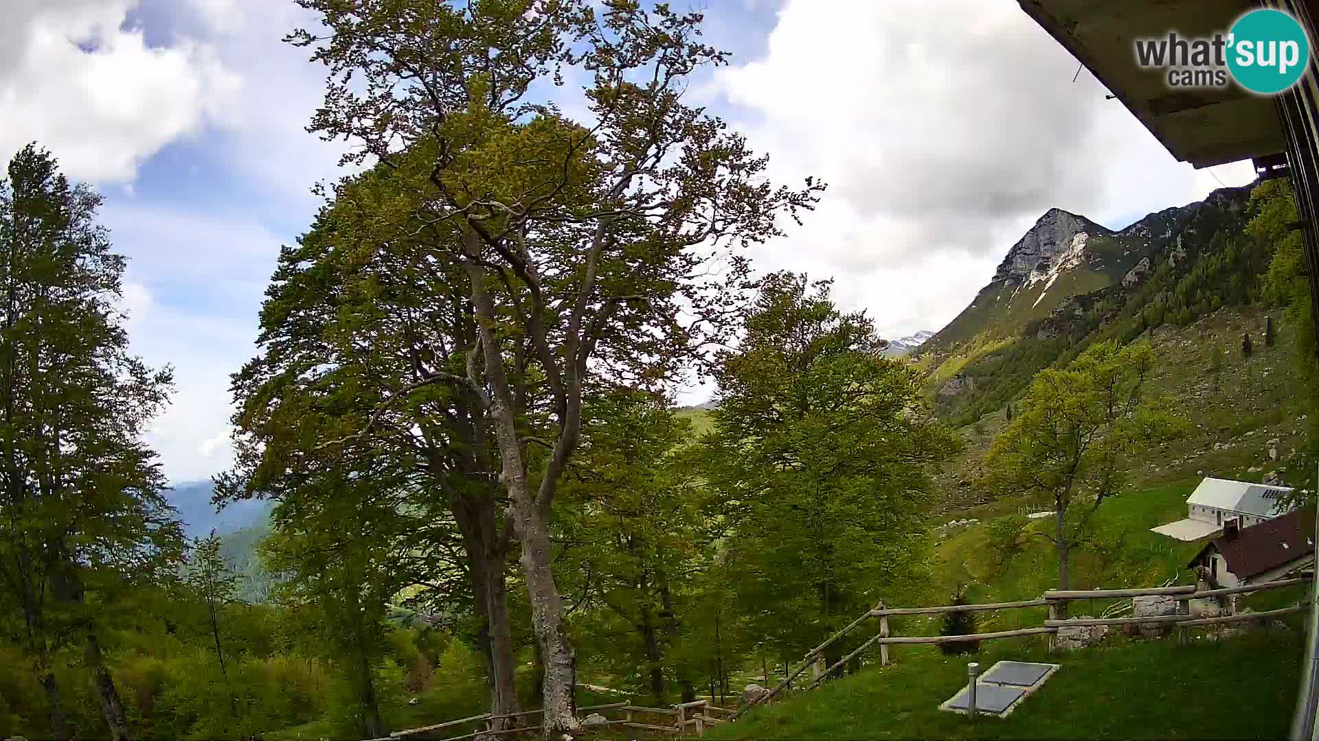 Planina Razor Mountain Hut live cam (1315) | view to Tolminski Migovec