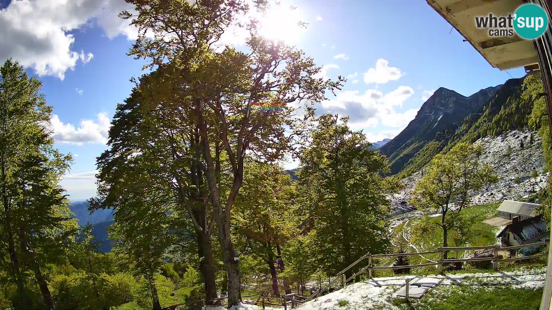 Planina Razor Mountain Hut live cam (1315) | view to Tolminski Migovec