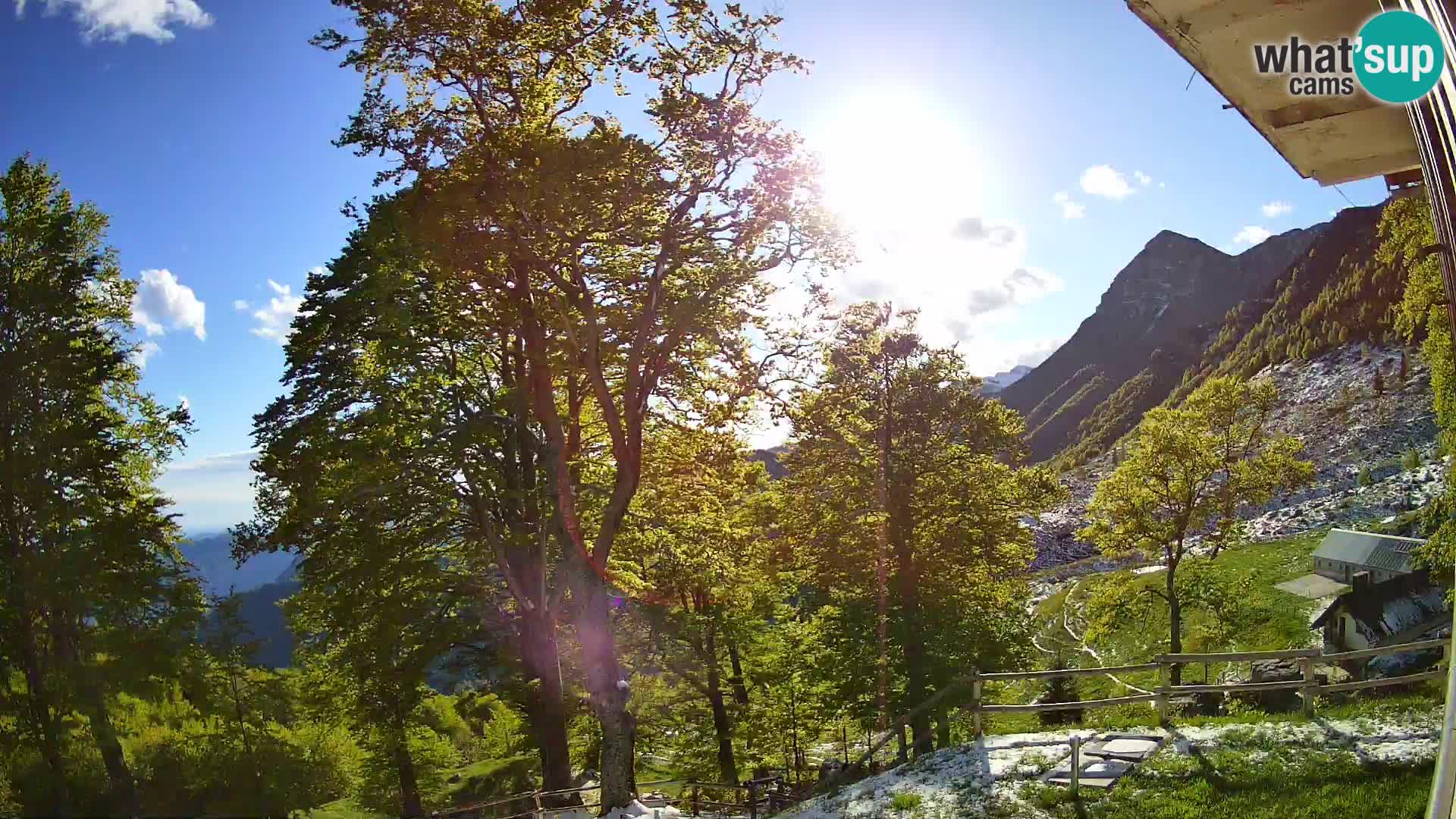 Planina Razor Mountain Hut live cam (1315) | view to Tolminski Migovec