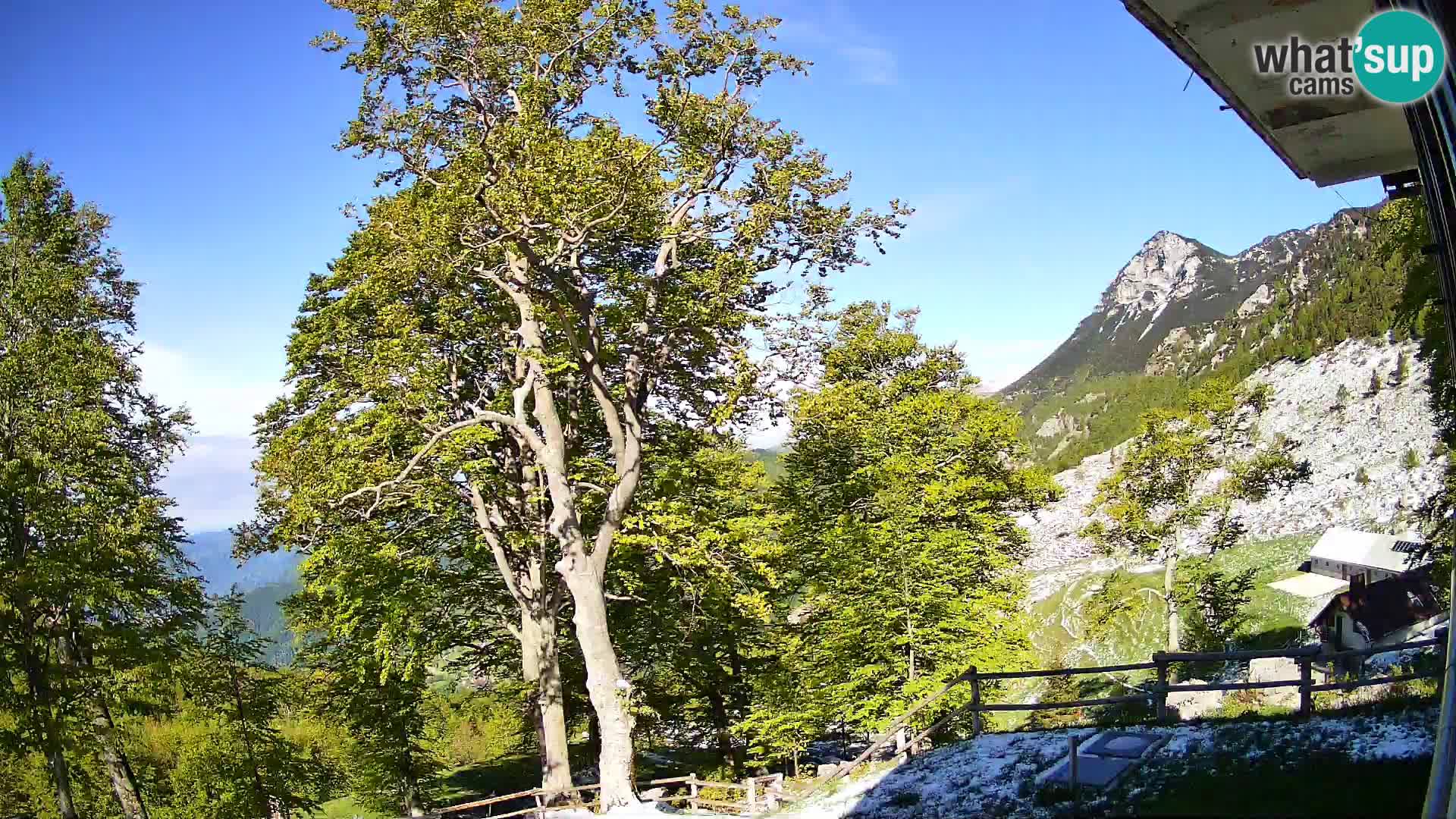 Planina Razor Mountain Hut live cam (1315) | view to Tolminski Migovec