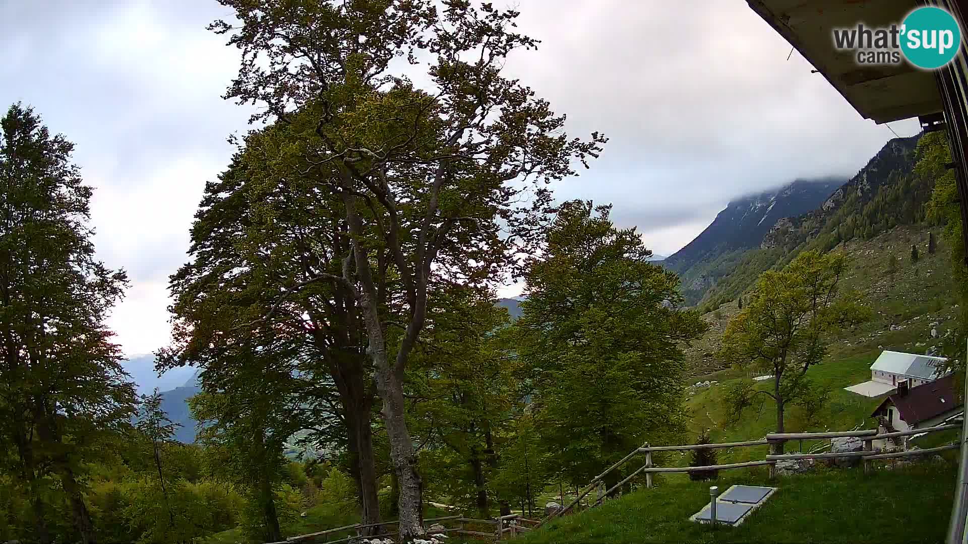 Cámara en vivo de la cabaña de montaña Planina Razor (1315) | vista hacia Tolminski Migovec