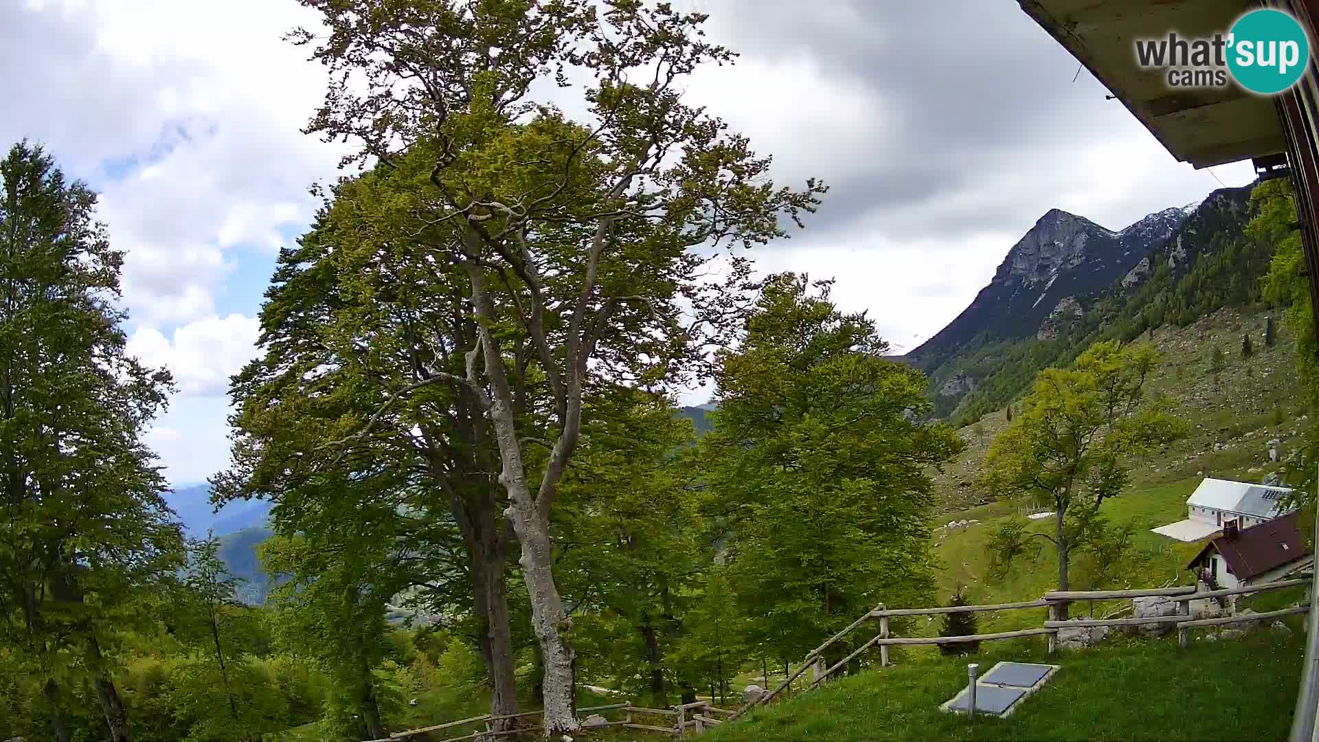 Planina Razor Mountain Hut live cam (1315) | view to Tolminski Migovec
