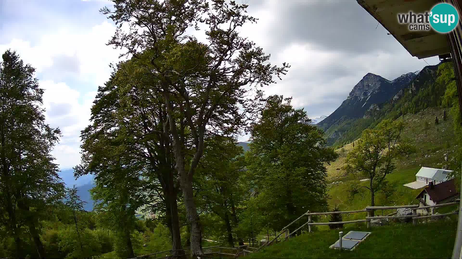 Baita di montagna Planina Razor webcam (1315) | vista su Tolminski Migovec