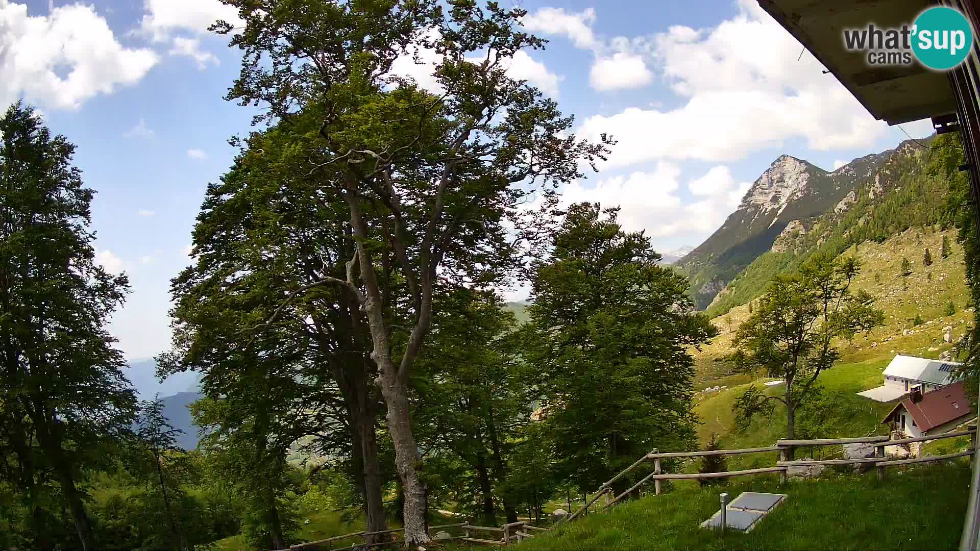 Cámara en vivo de la cabaña de montaña Planina Razor (1315) | vista hacia Tolminski Migovec