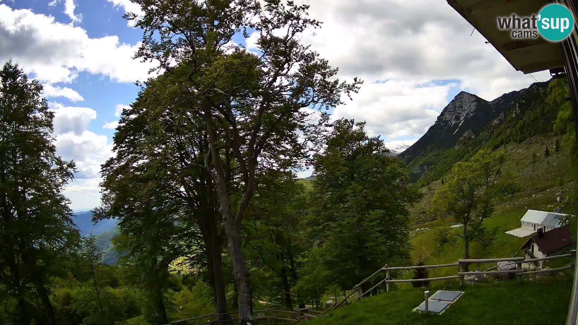 Baita di montagna Planina Razor webcam (1315) | vista su Tolminski Migovec