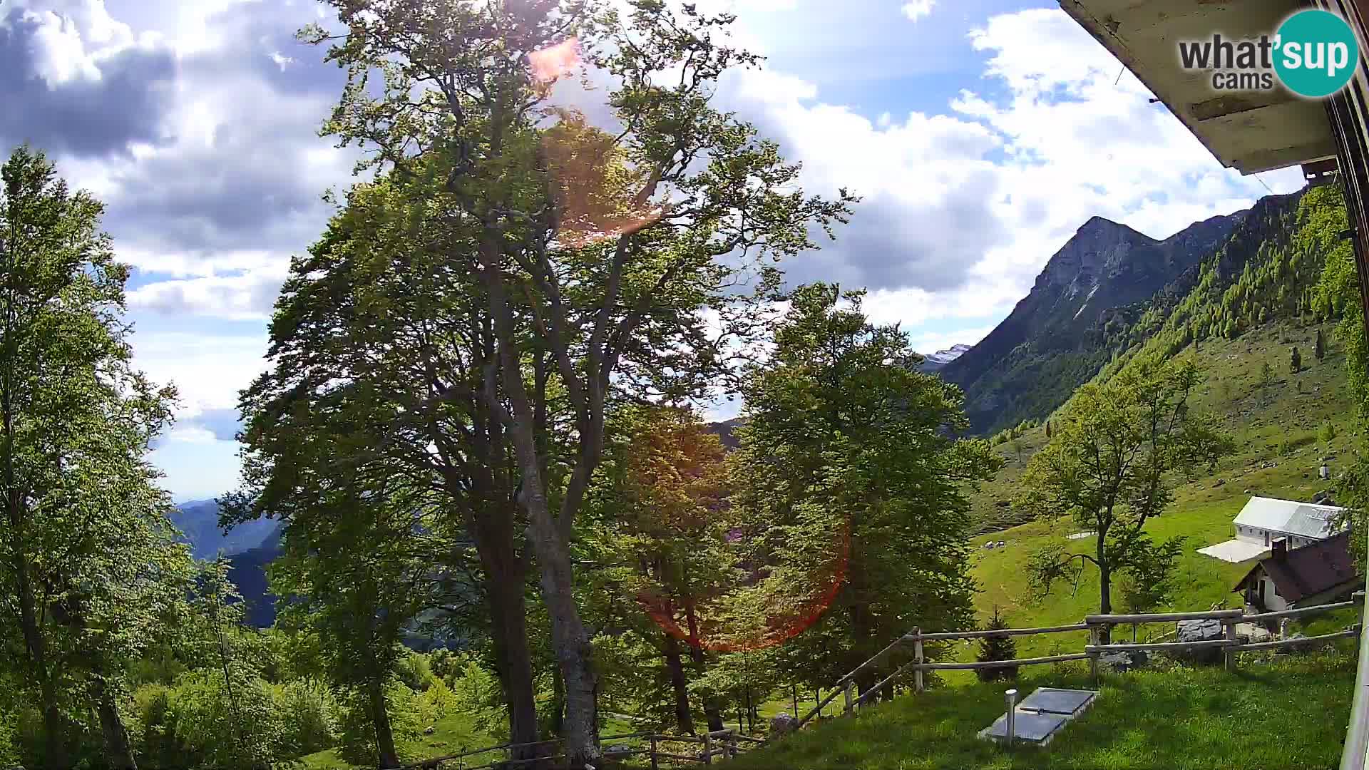 Baita di montagna Planina Razor webcam (1315) | vista su Tolminski Migovec