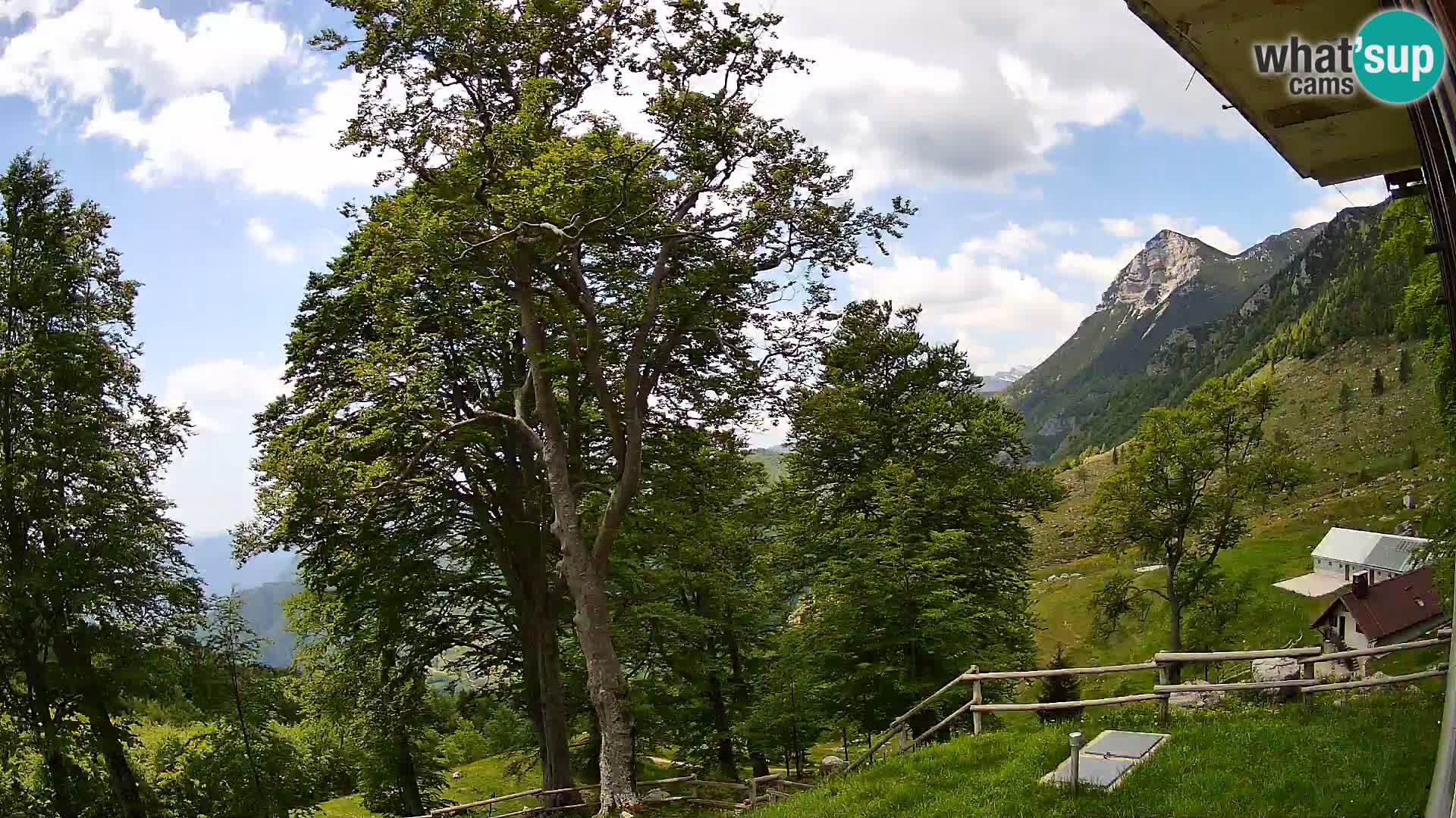 Cámara en vivo de la cabaña de montaña Planina Razor (1315) | vista hacia Tolminski Migovec