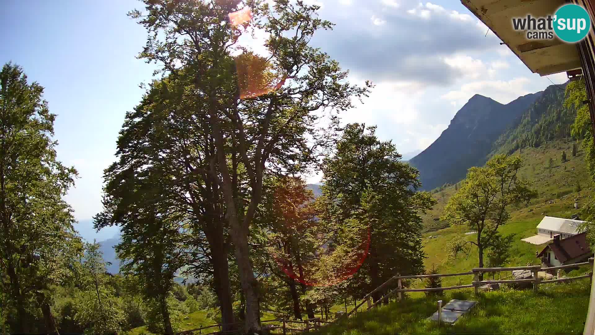 Baita di montagna Planina Razor webcam (1315) | vista su Tolminski Migovec