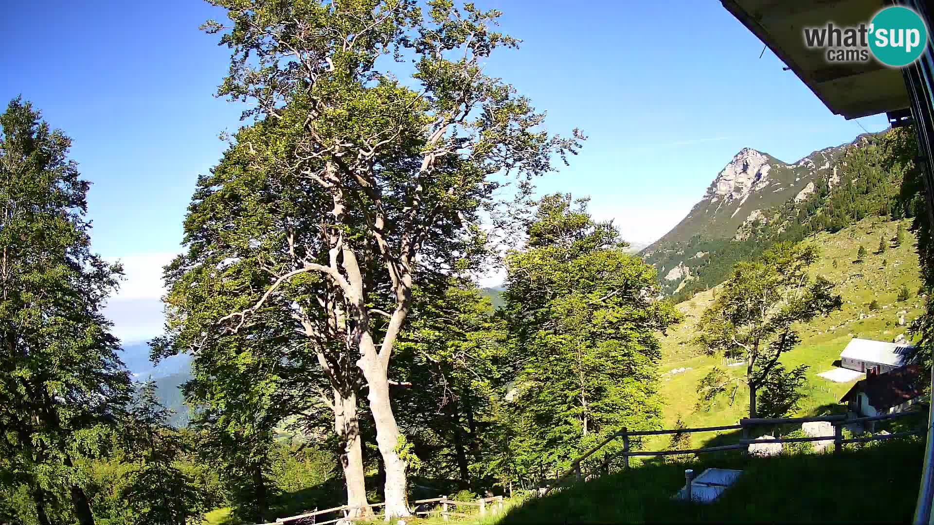 Koča na Planini Razor spletna kamera (1315) | Pogled na Tolminski Migovec