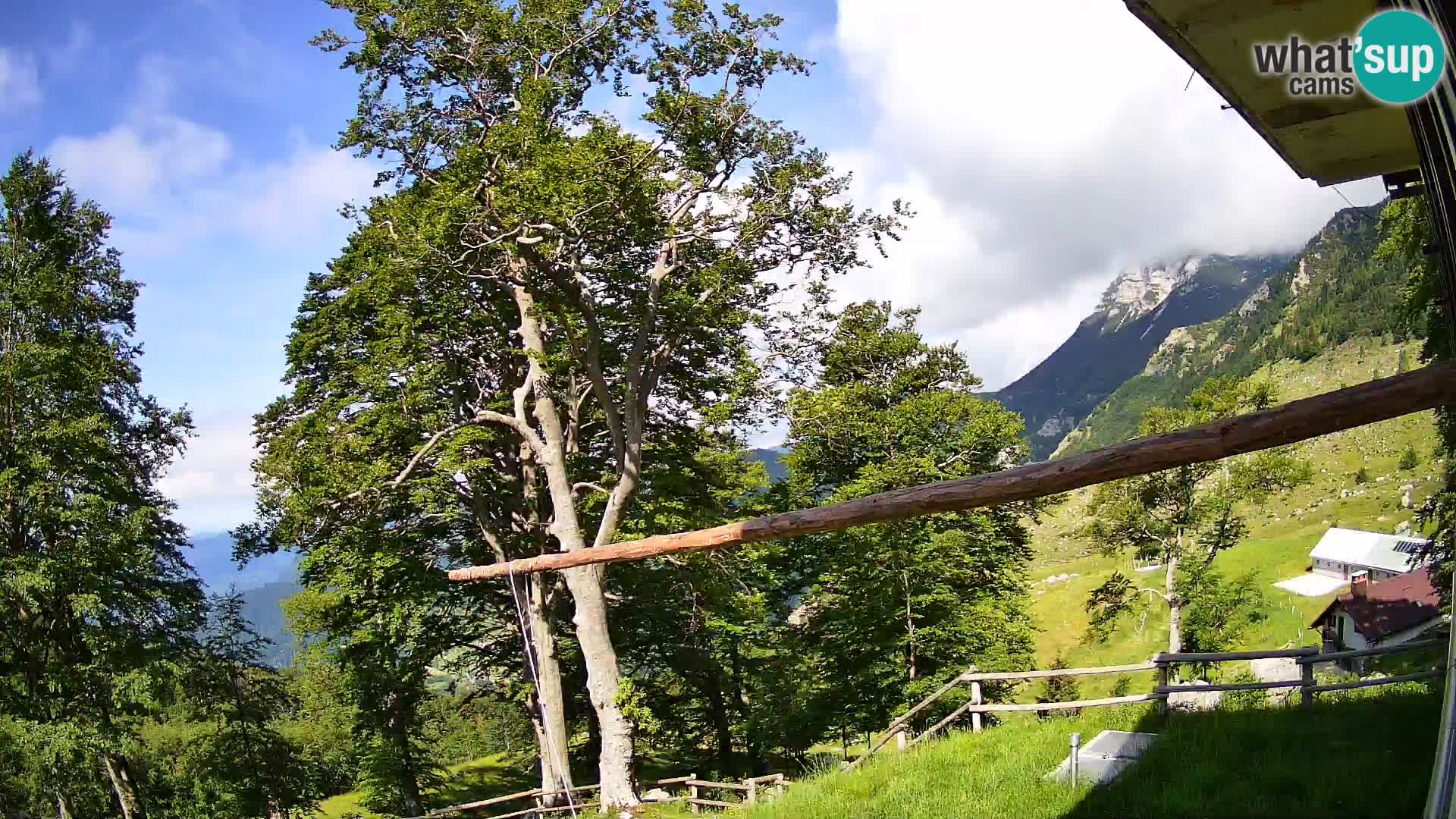 Cámara en vivo de la cabaña de montaña Planina Razor (1315) | vista hacia Tolminski Migovec
