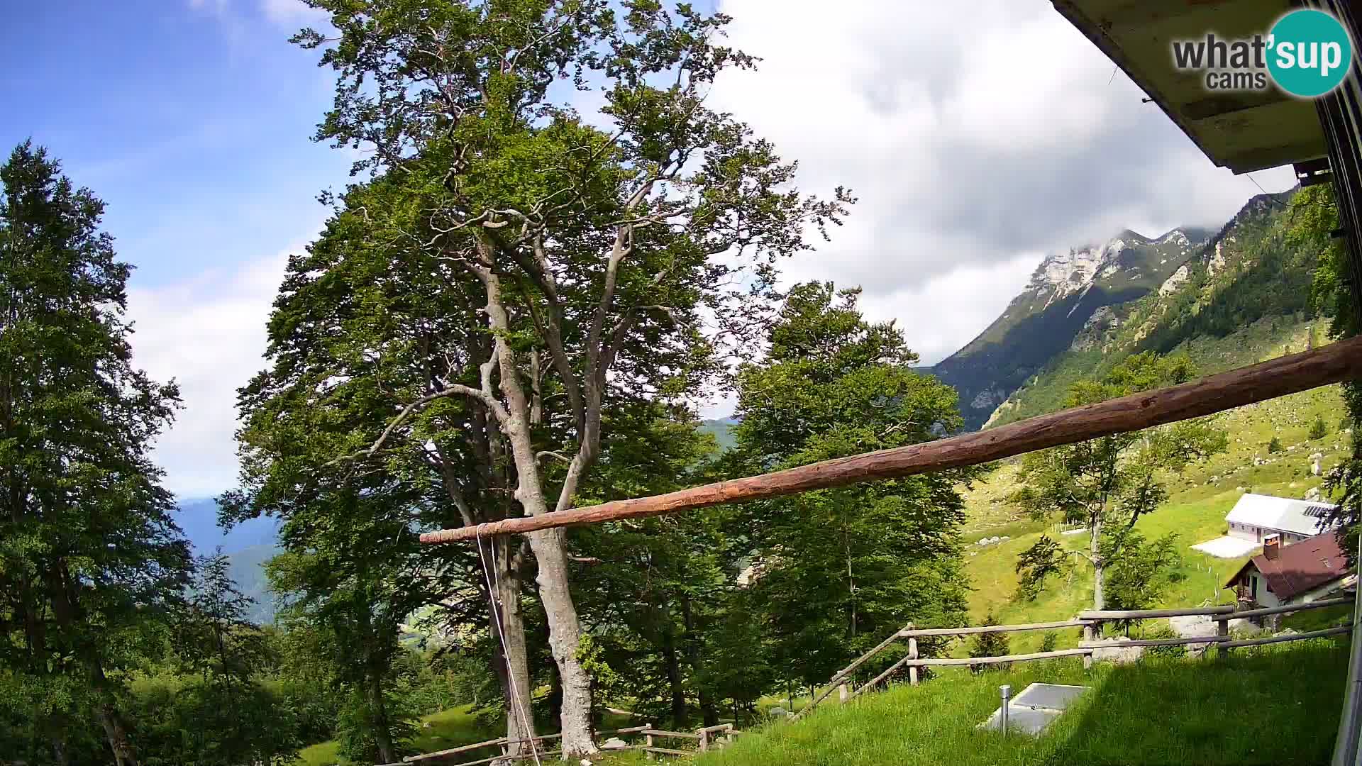 Planina Razor Mountain Hut live cam (1315) | view to Tolminski Migovec