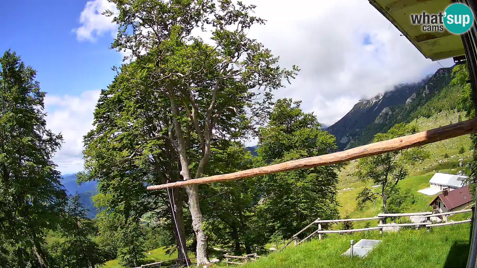 Cámara en vivo de la cabaña de montaña Planina Razor (1315) | vista hacia Tolminski Migovec