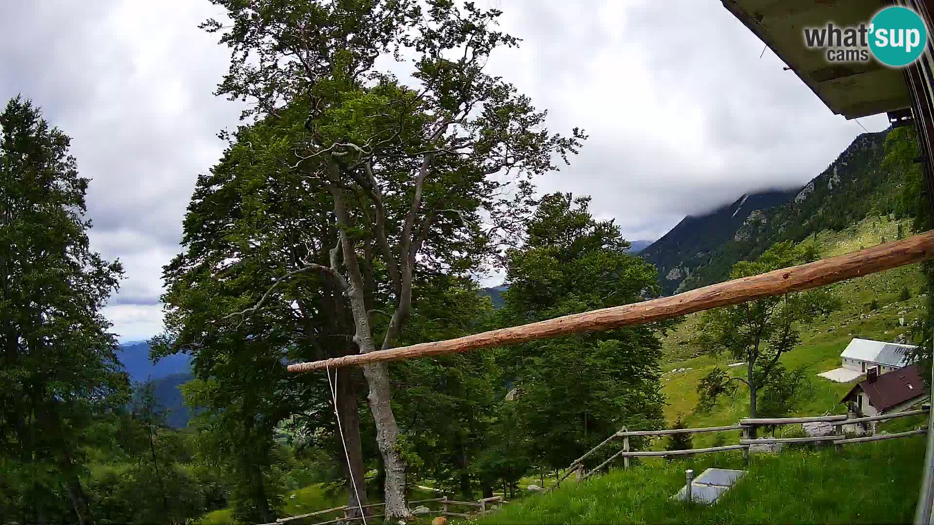 Cámara en vivo de la cabaña de montaña Planina Razor (1315) | vista hacia Tolminski Migovec