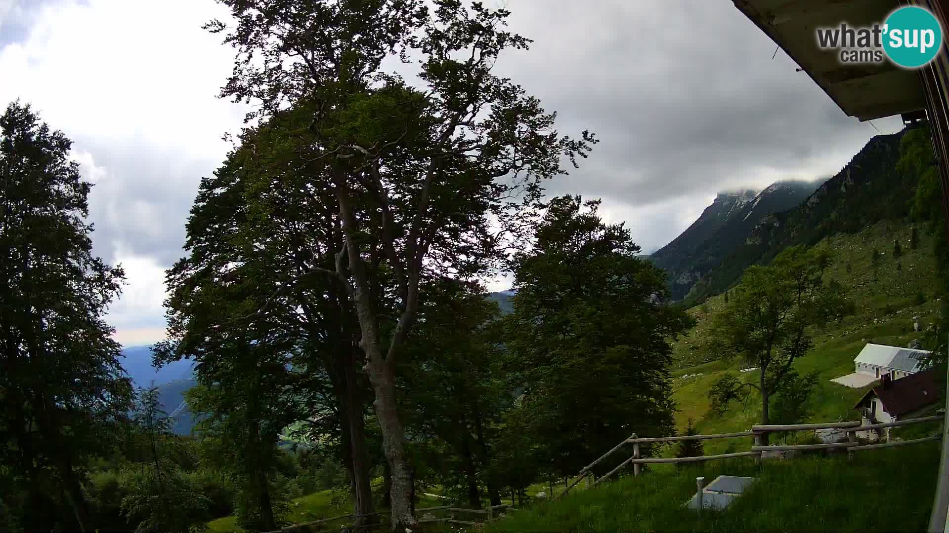 Baita di montagna Planina Razor webcam (1315) | vista su Tolminski Migovec