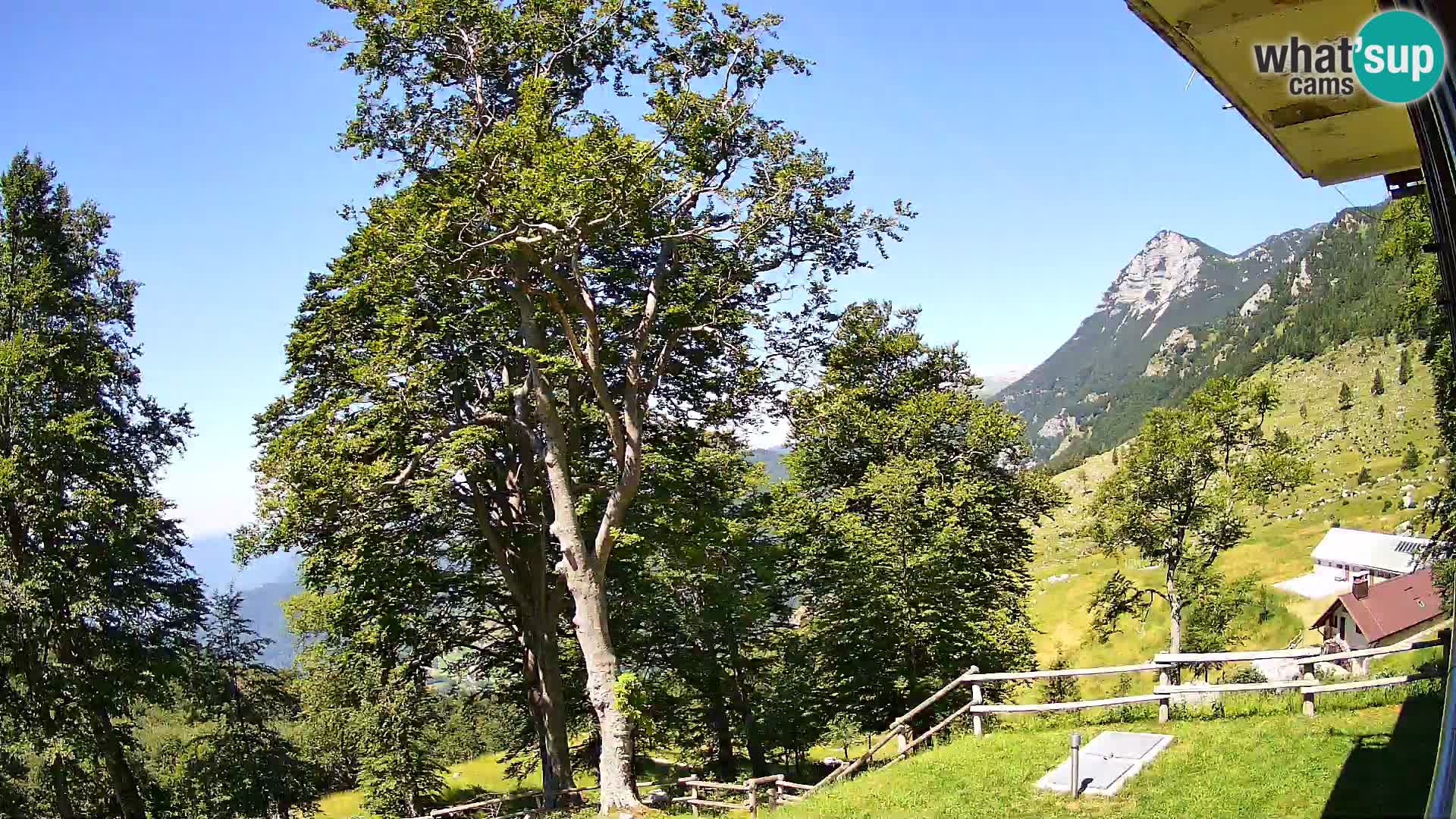 Planina Razor Mountain Hut live cam (1315) | view to Tolminski Migovec