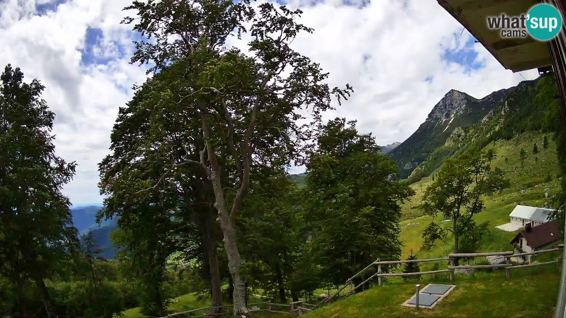 Baita di montagna Planina Razor webcam (1315) | vista su Tolminski Migovec