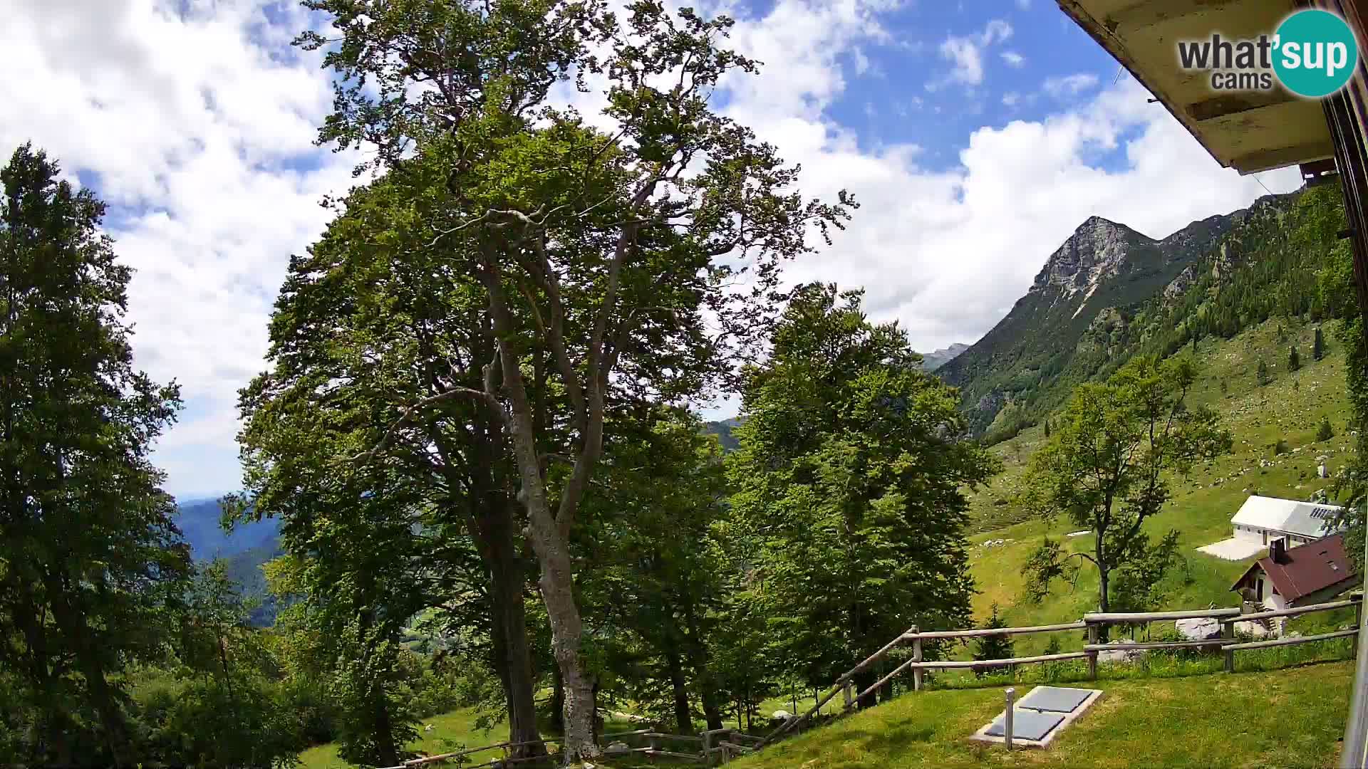 Baita di montagna Planina Razor webcam (1315) | vista su Tolminski Migovec