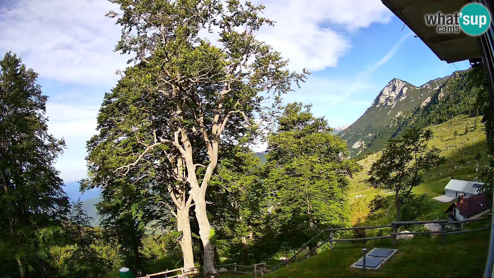 Baita di montagna Planina Razor webcam (1315) | vista su Tolminski Migovec