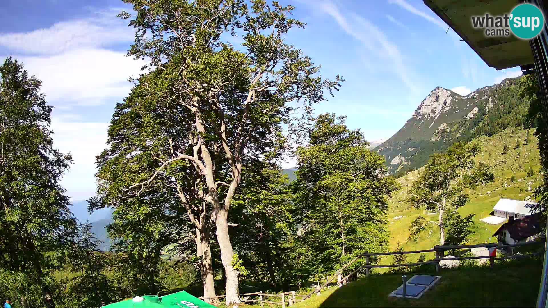 Cámara en vivo de la cabaña de montaña Planina Razor (1315) | vista hacia Tolminski Migovec