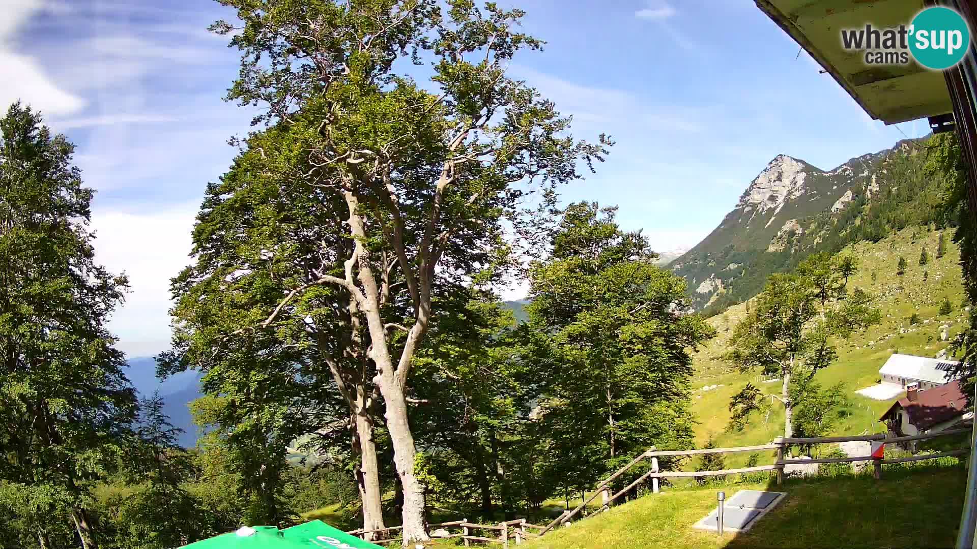 Cámara en vivo de la cabaña de montaña Planina Razor (1315) | vista hacia Tolminski Migovec
