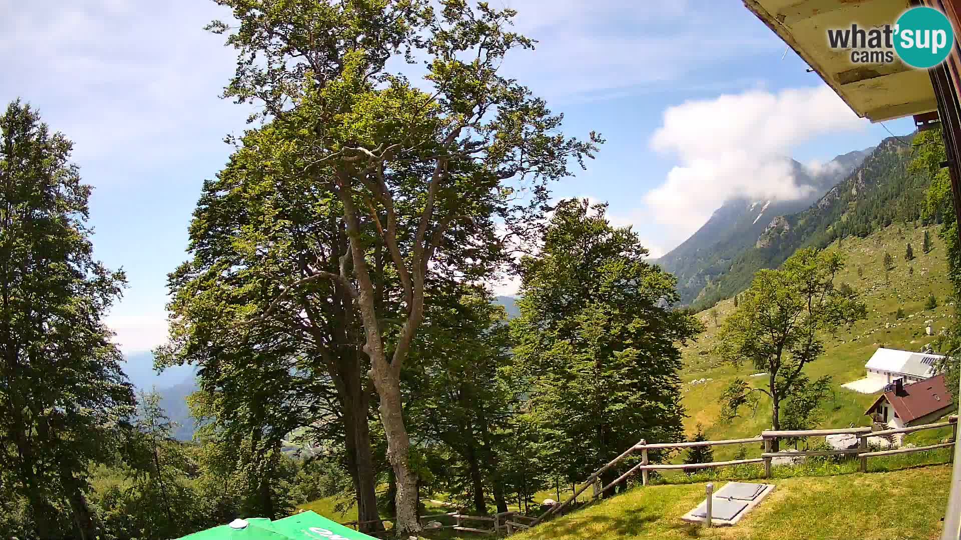 Cámara en vivo de la cabaña de montaña Planina Razor (1315) | vista hacia Tolminski Migovec