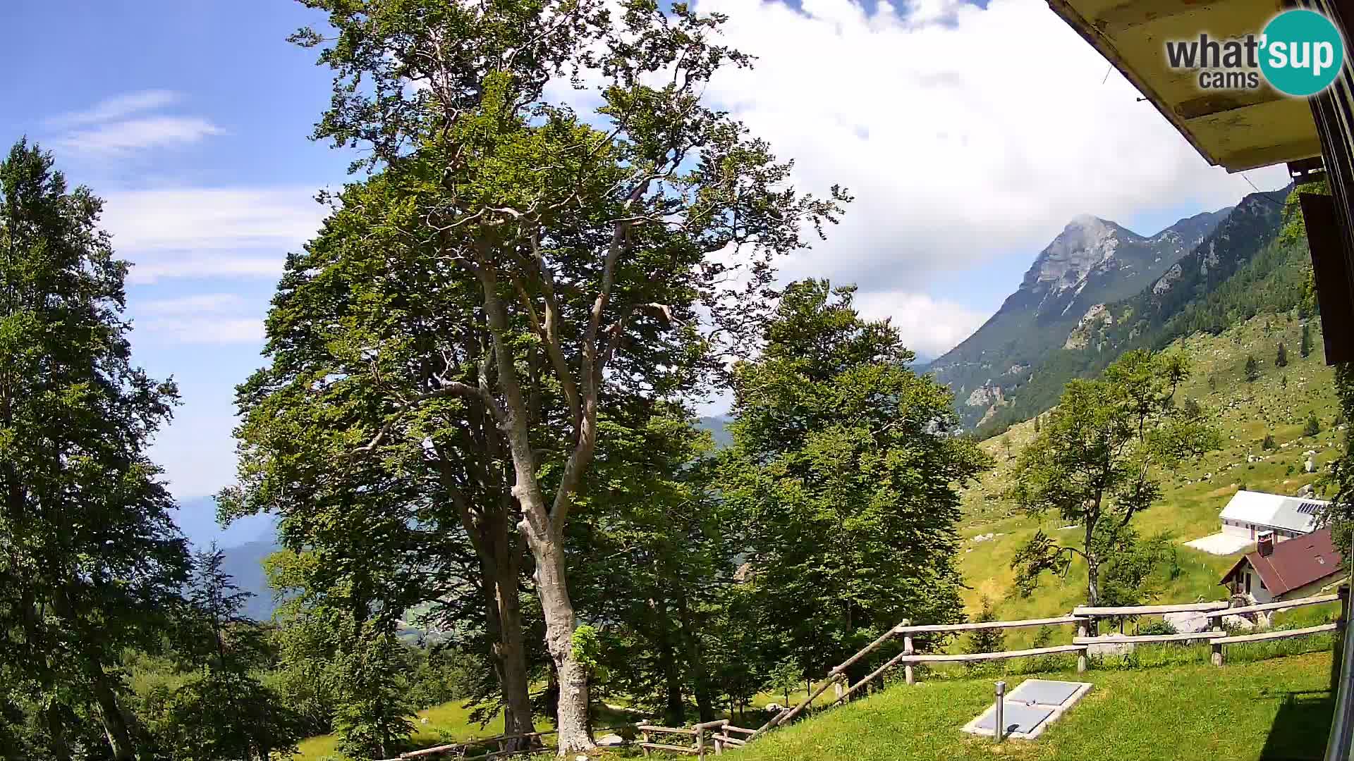 Planina Razor Mountain Hut live cam (1315) | view to Tolminski Migovec