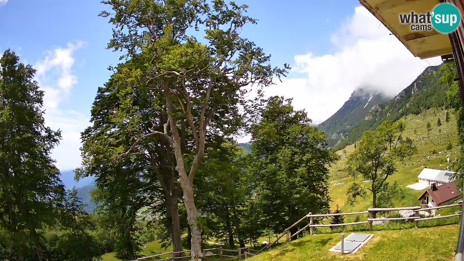 Cámara en vivo de la cabaña de montaña Planina Razor (1315) | vista hacia Tolminski Migovec