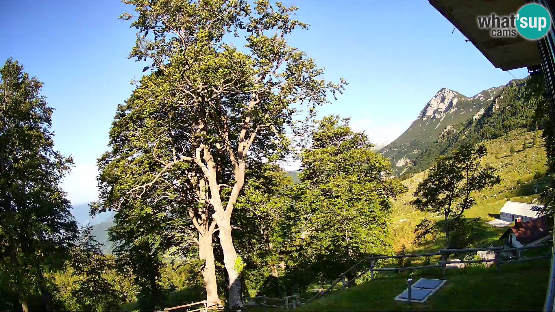Cámara en vivo de la cabaña de montaña Planina Razor (1315) | vista hacia Tolminski Migovec