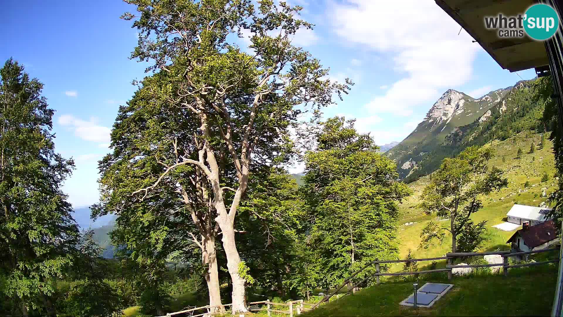 Baita di montagna Planina Razor webcam (1315) | vista su Tolminski Migovec