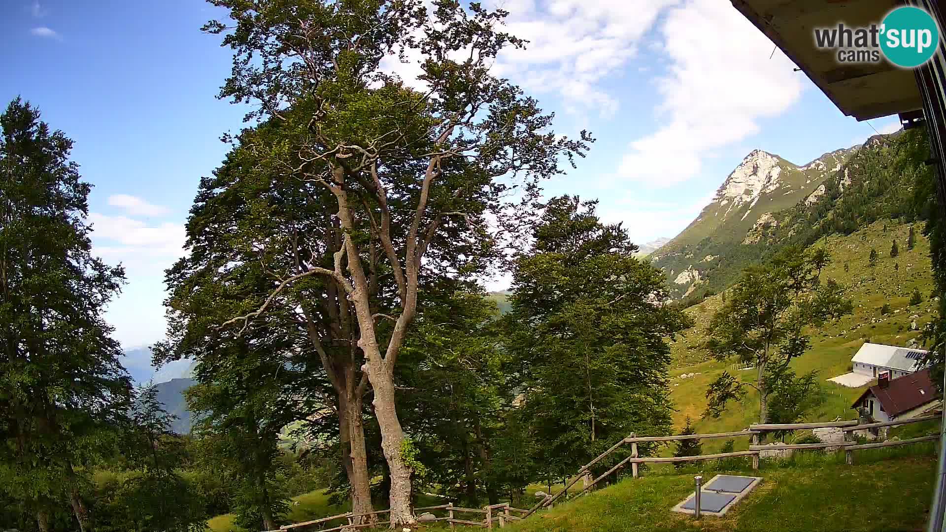 Baita di montagna Planina Razor webcam (1315) | vista su Tolminski Migovec