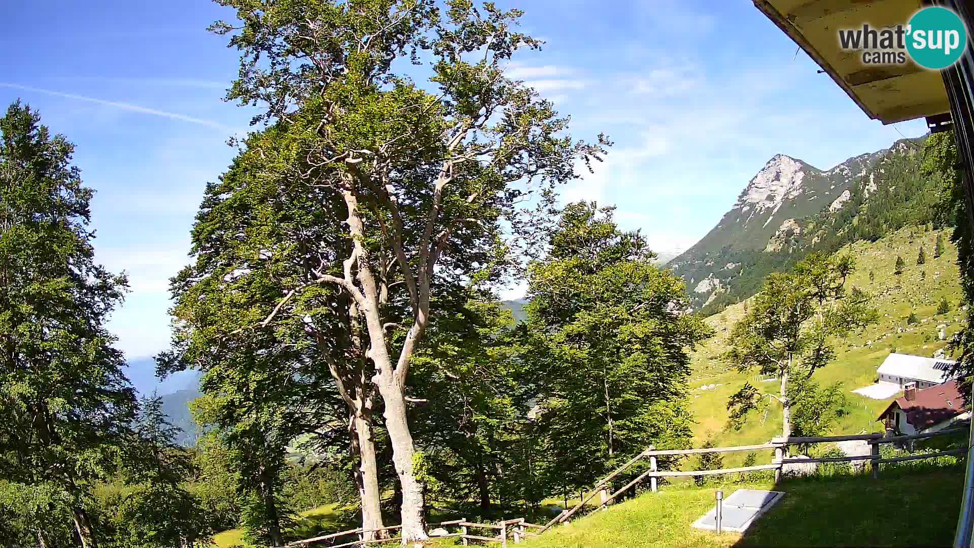 Baita di montagna Planina Razor webcam (1315) | vista su Tolminski Migovec