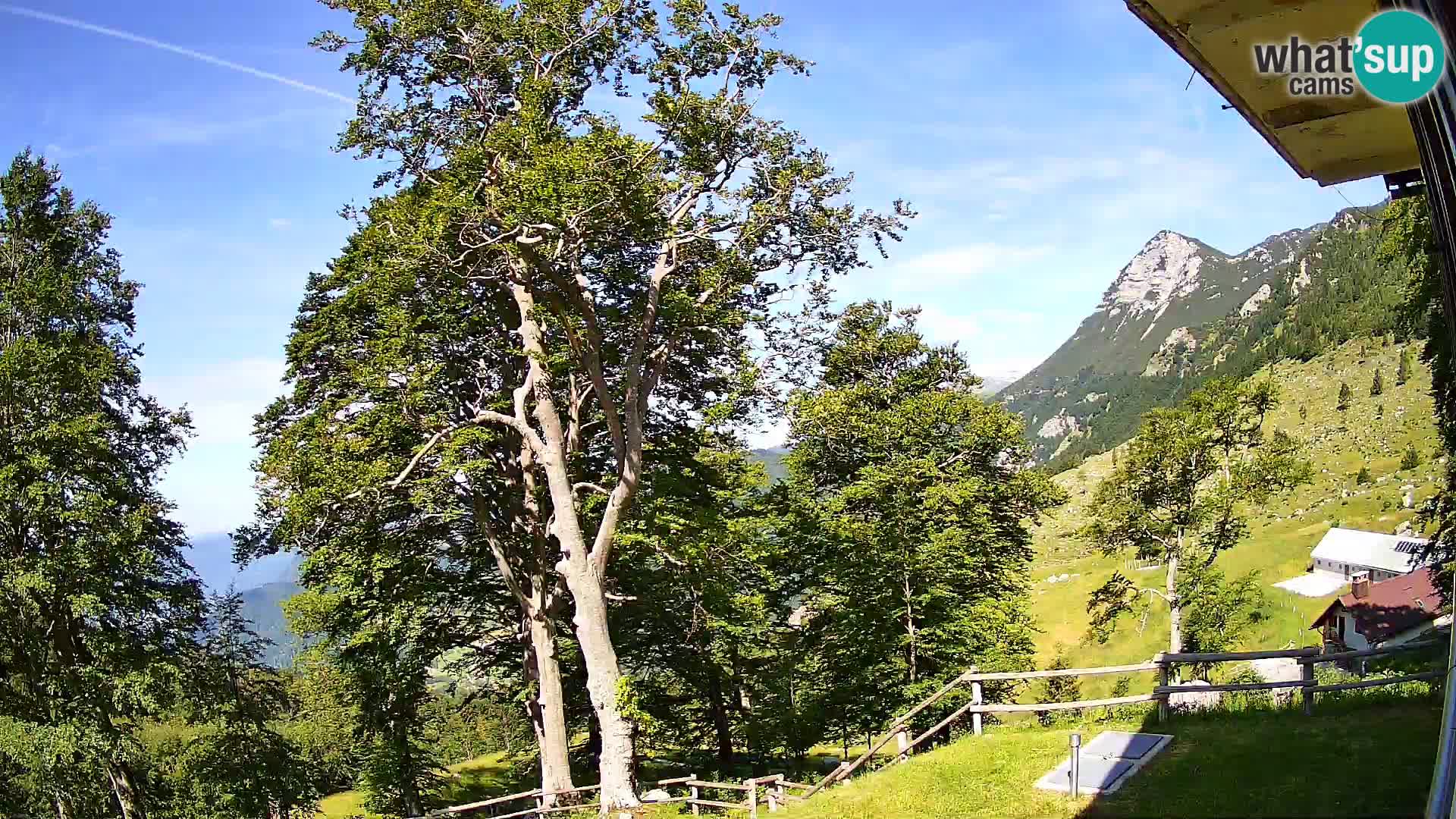 Baita di montagna Planina Razor webcam (1315) | vista su Tolminski Migovec