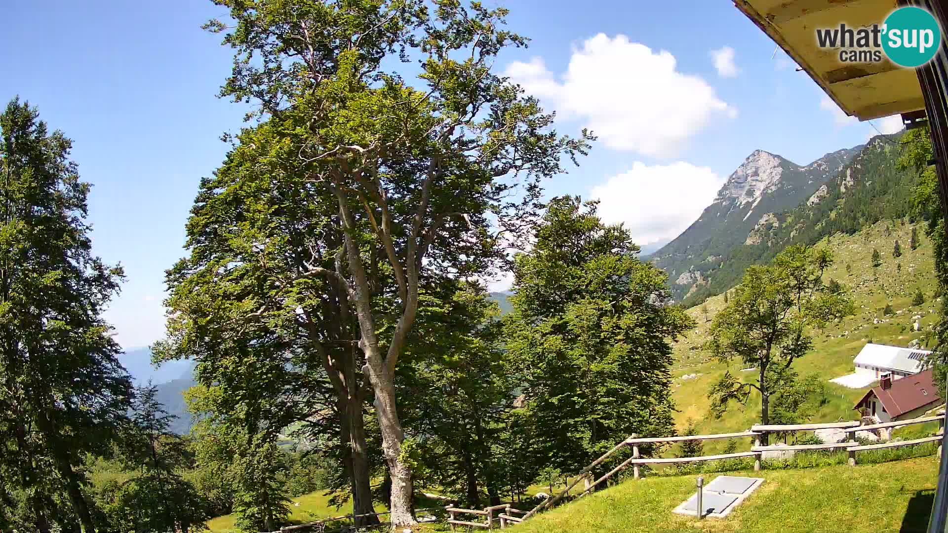 Cámara en vivo de la cabaña de montaña Planina Razor (1315) | vista hacia Tolminski Migovec