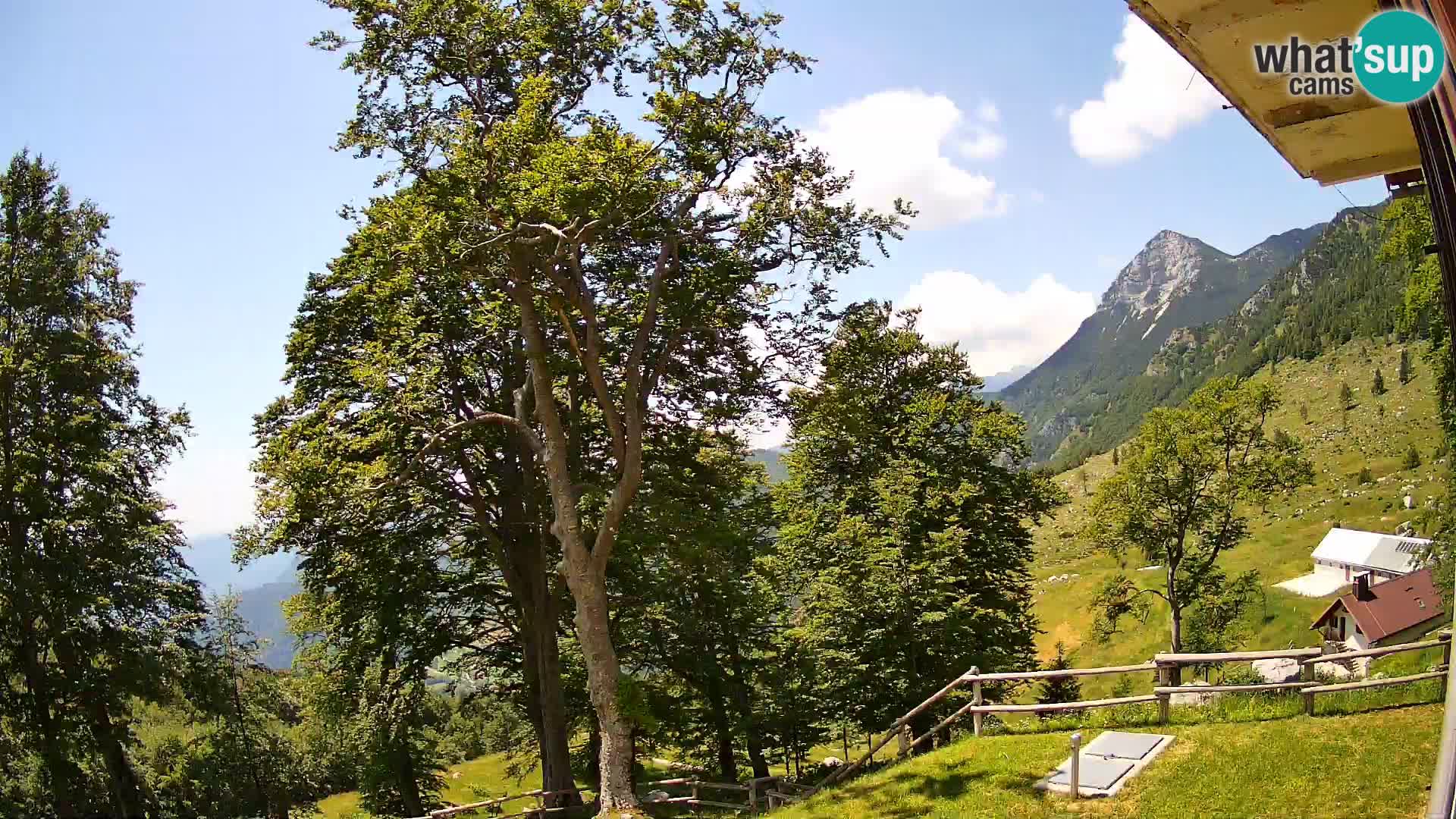 Baita di montagna Planina Razor webcam (1315) | vista su Tolminski Migovec