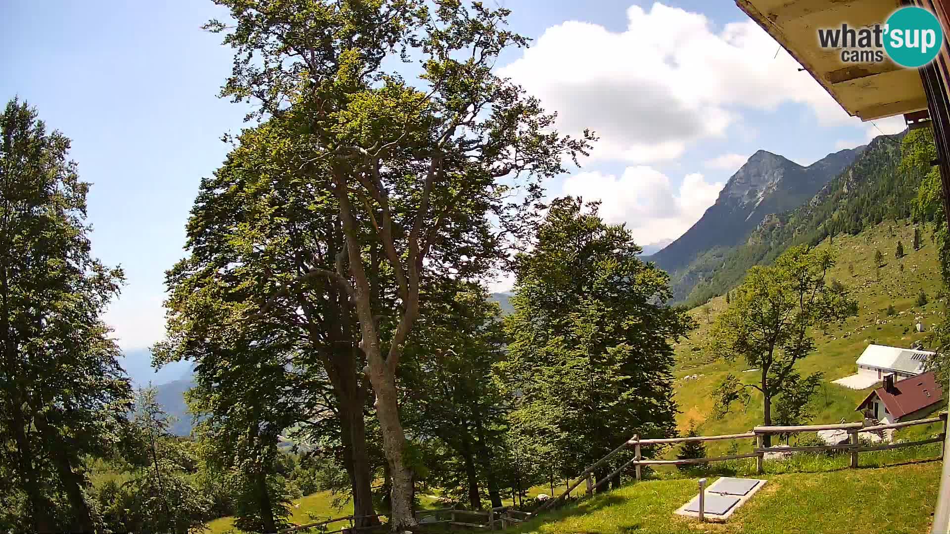 Planina Razor Mountain Hut live cam (1315) | view to Tolminski Migovec