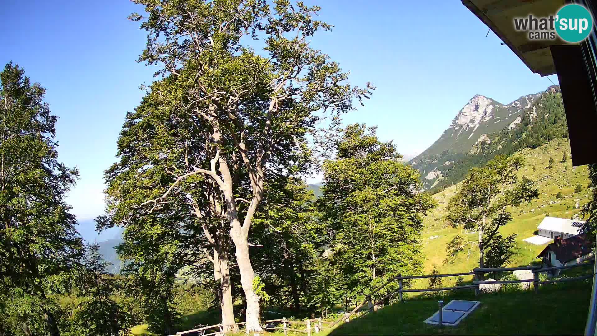 Planina Razor Mountain Hut live cam (1315) | view to Tolminski Migovec