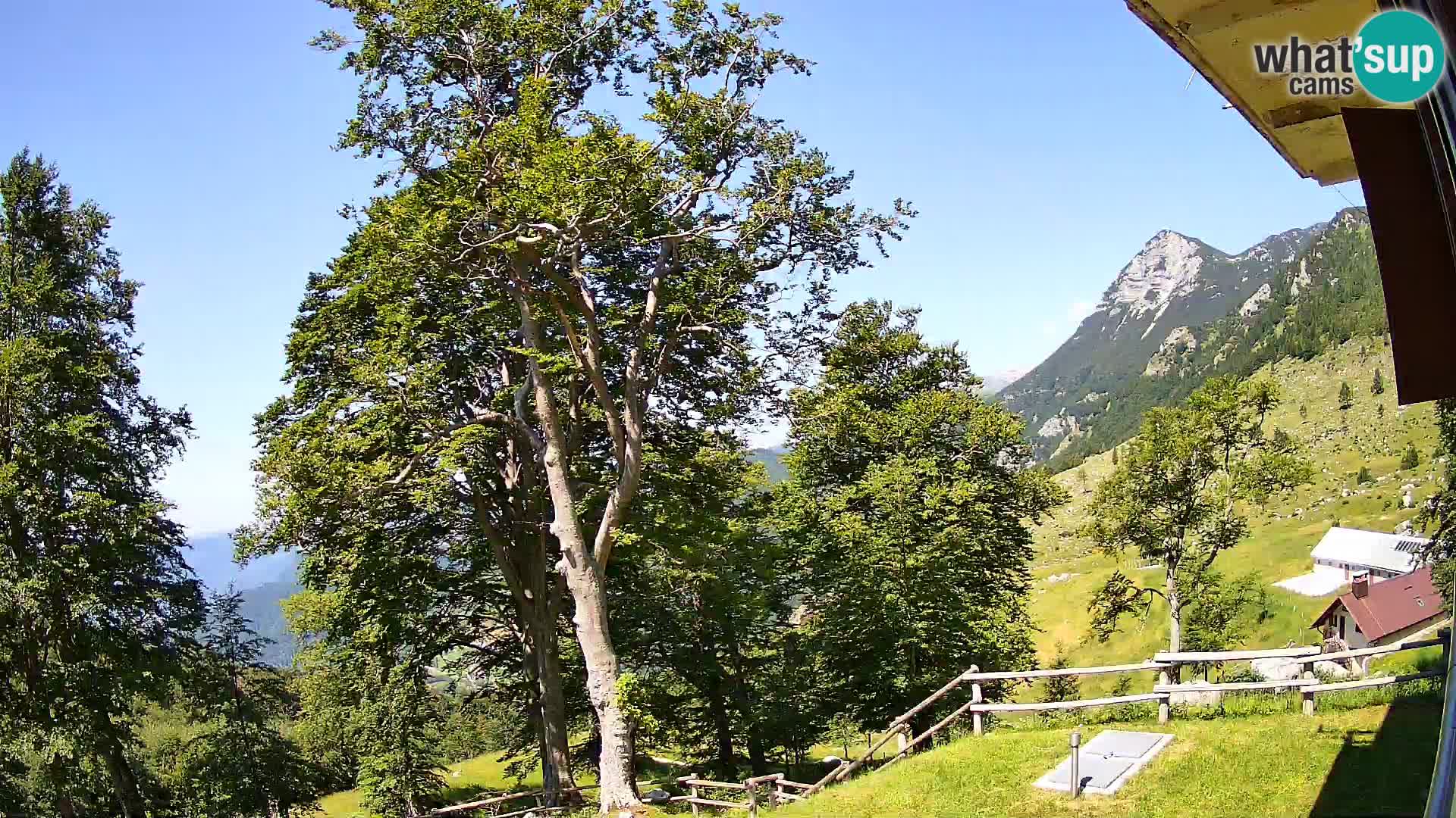 Planina Razor Mountain Hut live cam (1315) | view to Tolminski Migovec