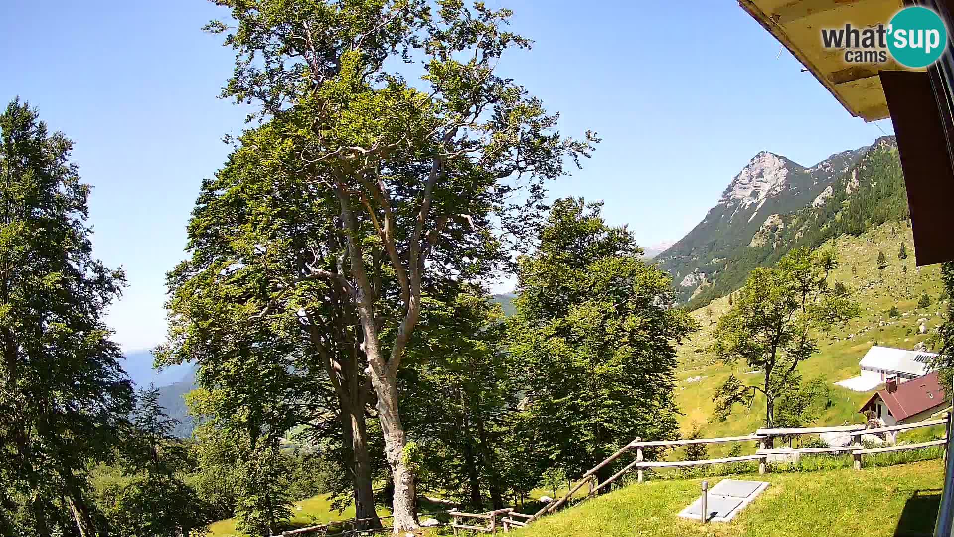 Planina Razor Mountain Hut live cam (1315) | view to Tolminski Migovec