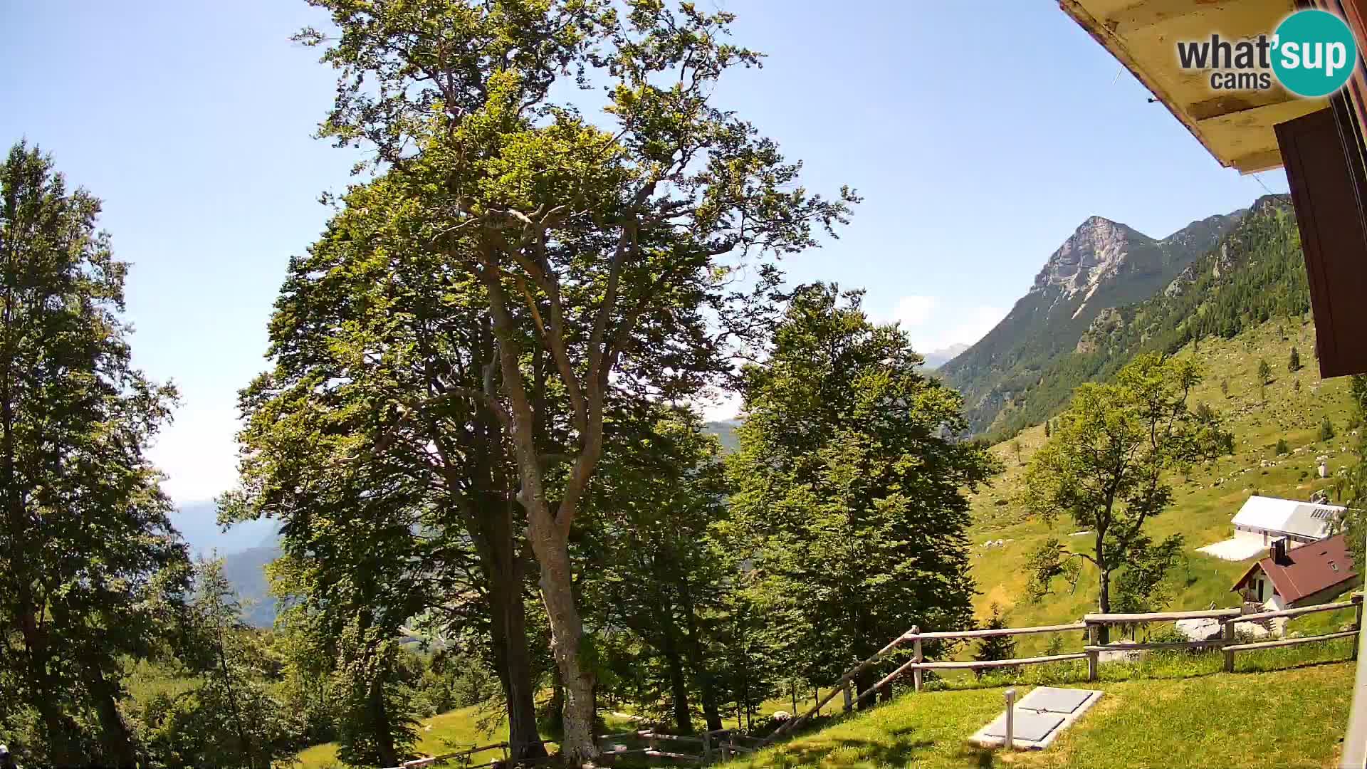Planina Razor Mountain Hut live cam (1315) | view to Tolminski Migovec