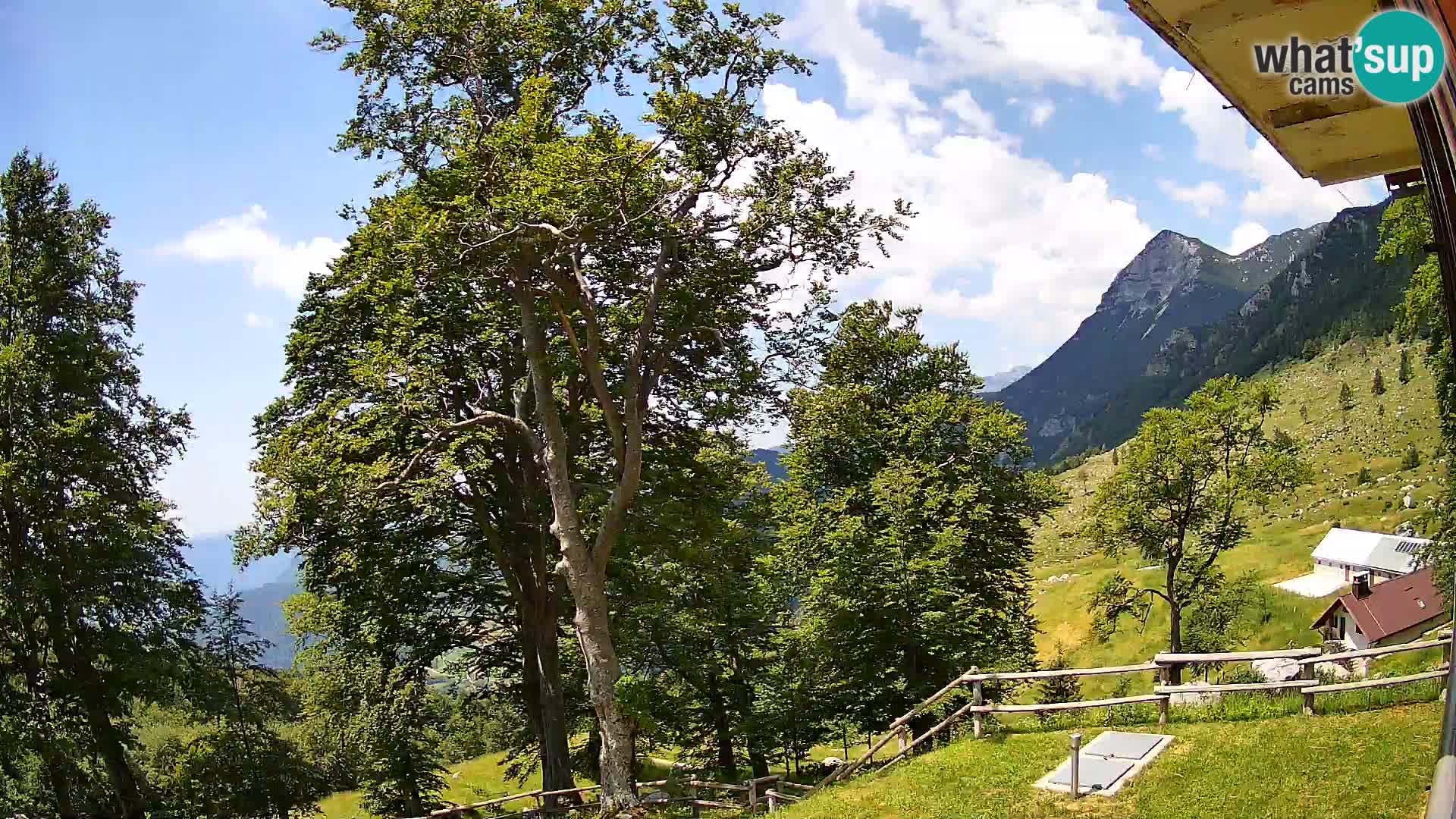 Koča na Planini Razor spletna kamera (1315) | Pogled na Tolminski Migovec