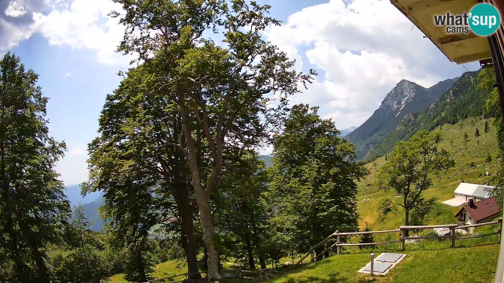 Cámara en vivo de la cabaña de montaña Planina Razor (1315) | vista hacia Tolminski Migovec