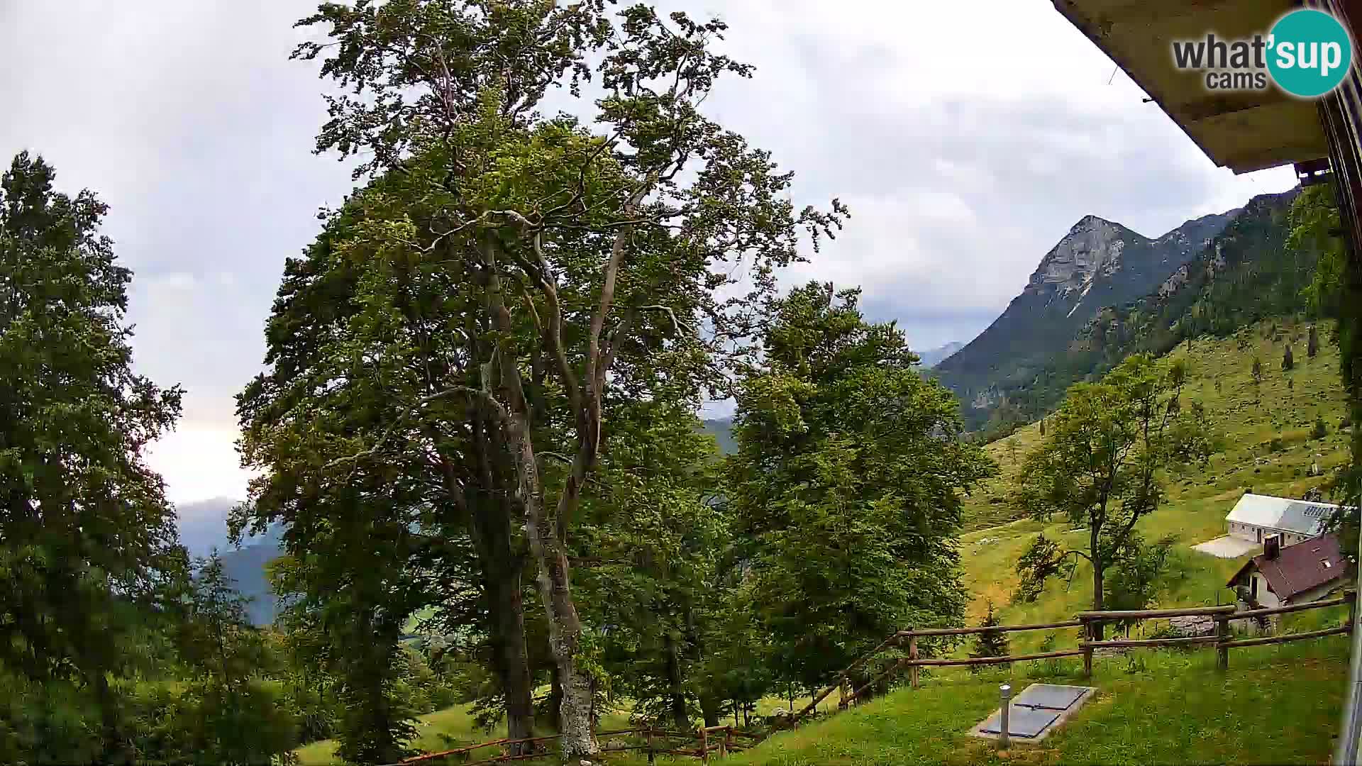 Cámara en vivo de la cabaña de montaña Planina Razor (1315) | vista hacia Tolminski Migovec